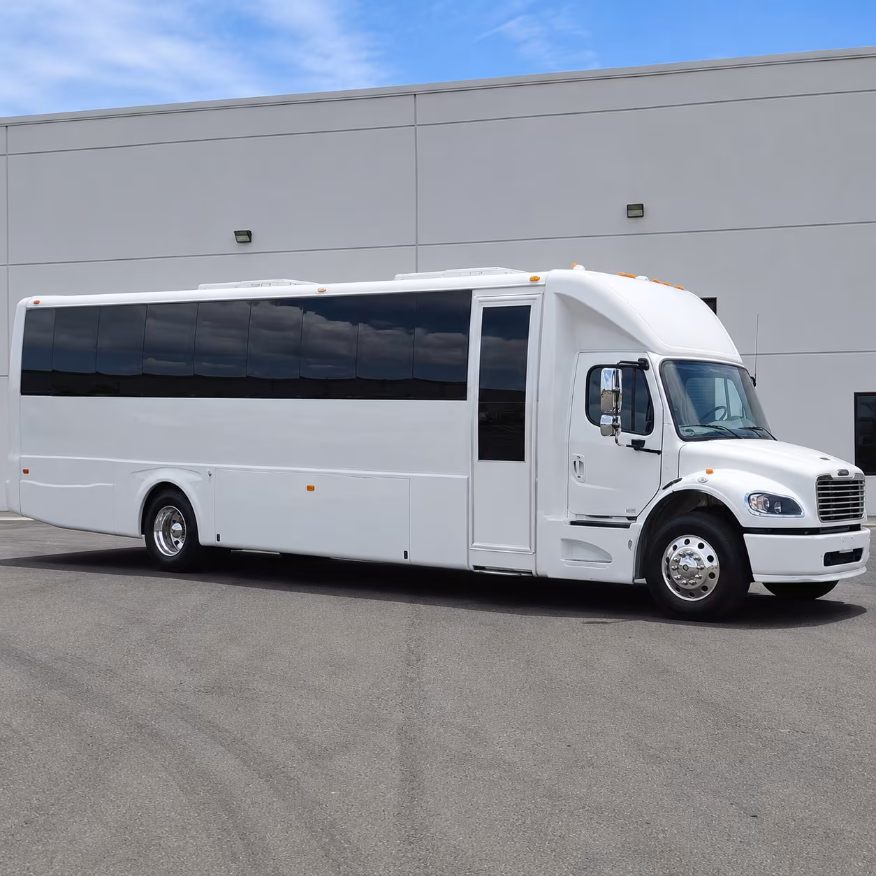 Passenger seating aboard a party bus rental serving Fullerton