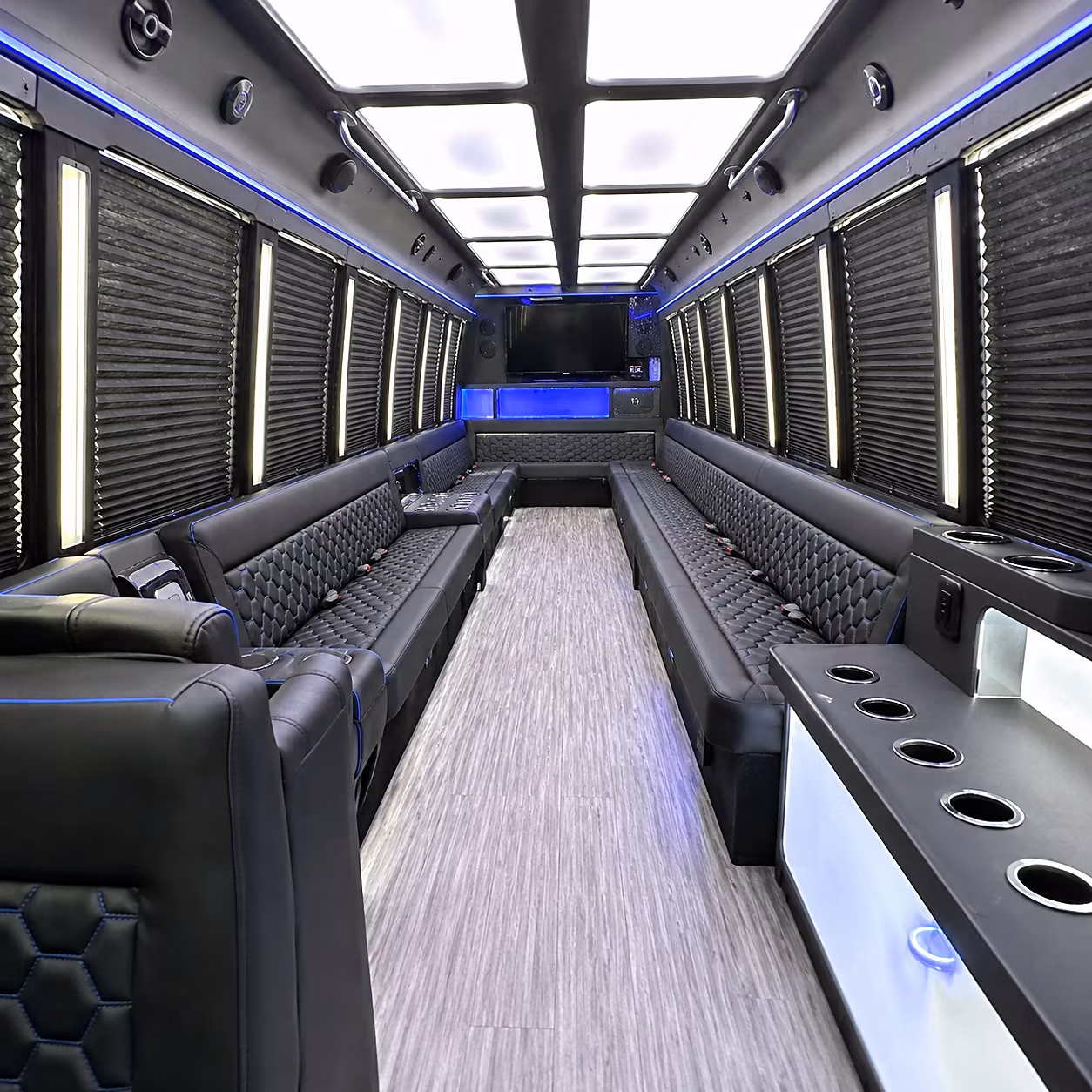 Fullerton Bachelor & Bachelorette Transportation party bus interior