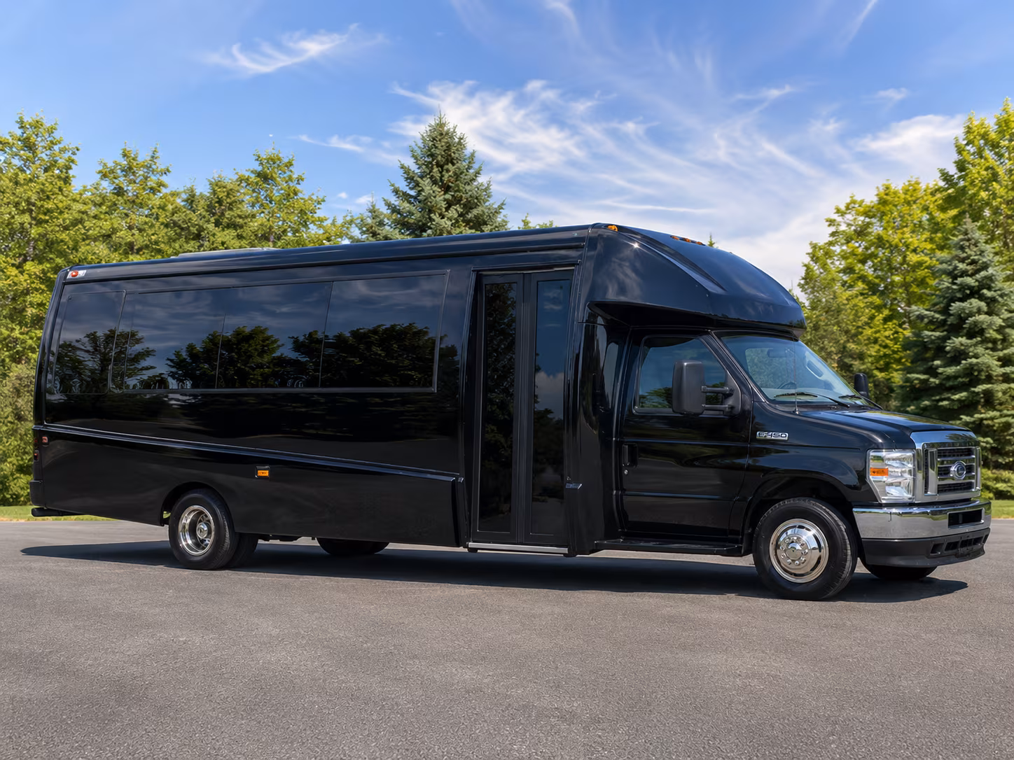 Fullerton Corporate Transportation party bus exterior