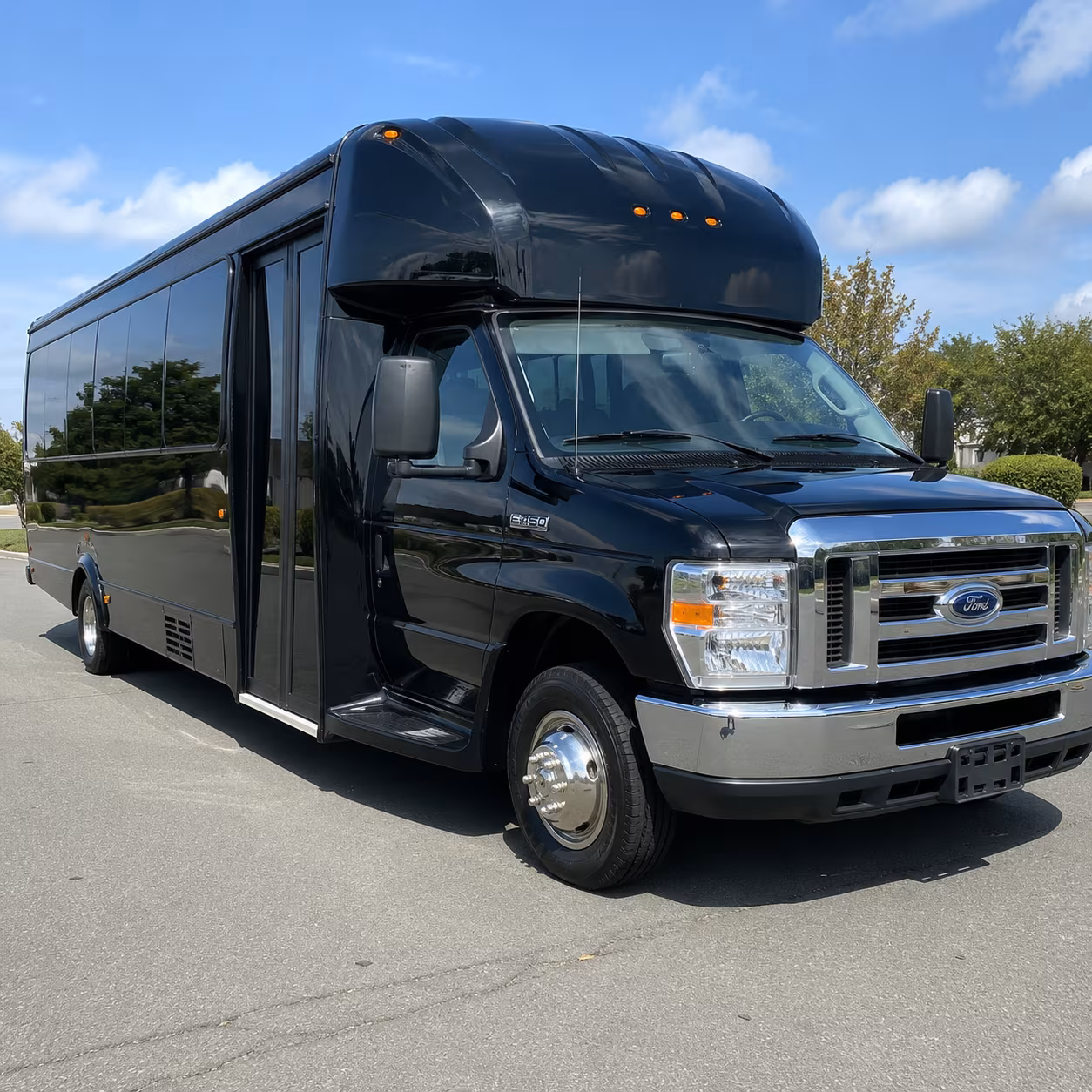 Fullerton Private Event Transportation party bus exterior
