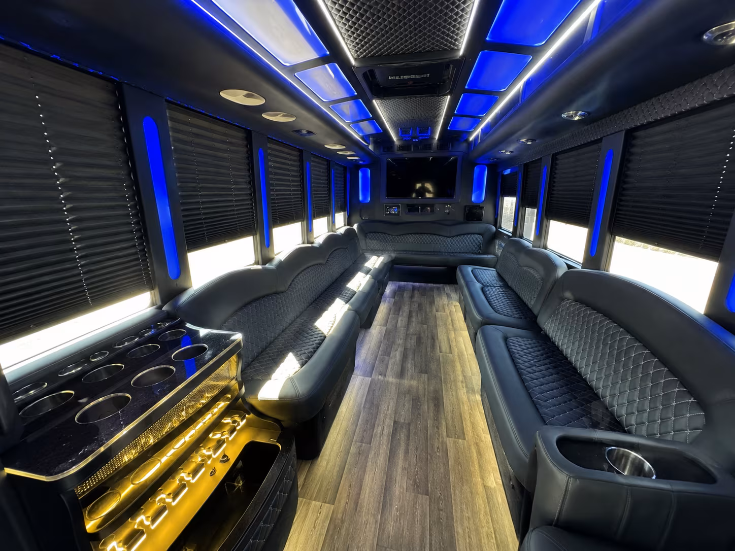Fullerton Private Event Transportation party bus exterior