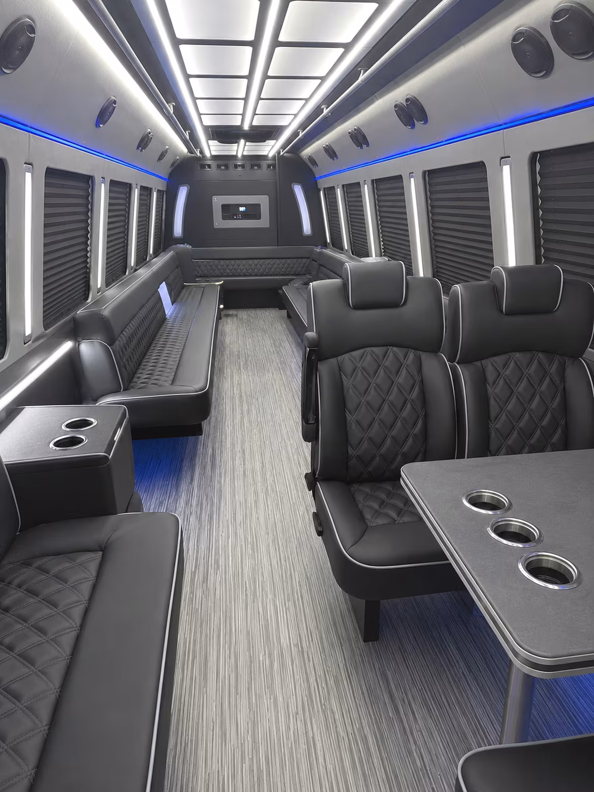 Fullerton Sporting Event Transportation party bus interior
