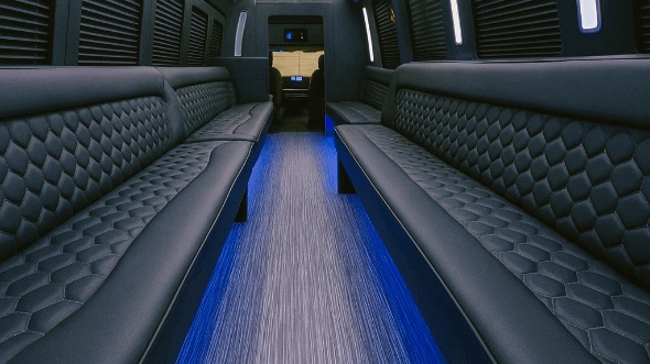 Interior of Charter Bus Company Anaheim's 25 Passenger Party Bus in Anaheim