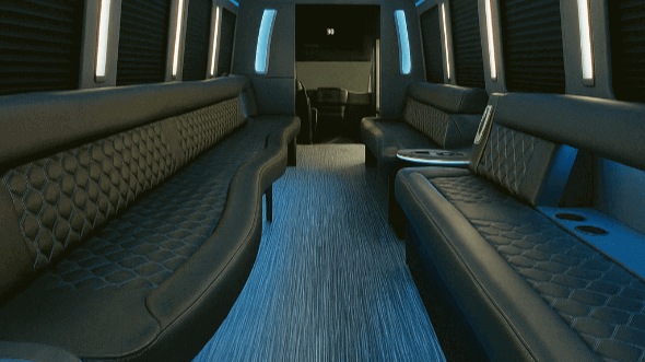 Interior of Charter Bus Company La Habra's 28 Passenger Party Bus in La Habra