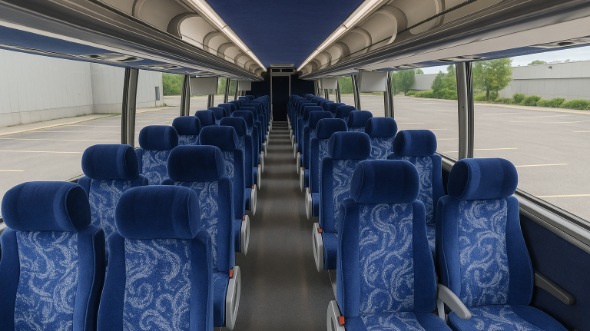Interior of Charter Bus Company Fullerton's 48 Passenger Charter Bus in Fullerton