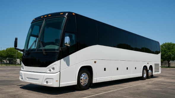 Exterior of Charter Bus Company Cypress's 50 Passenger Party Bus in Cypress