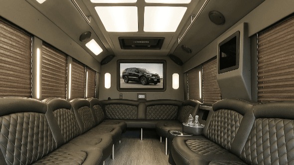 50 passenger party bus interior
