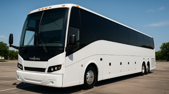Exterior of Charter Bus Company Placentia's 50 Passenger Party Bus in Placentia
