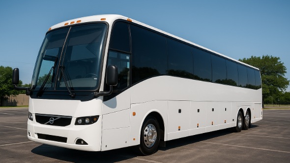 Exterior of Charter Bus Company Fullerton's 56 Passenger Charter Bus in Fullerton