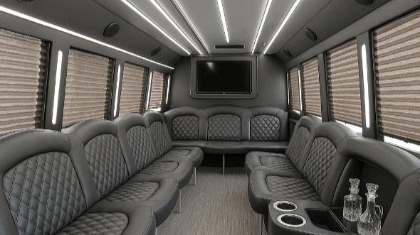 fullerton 25 passenger party bus interior